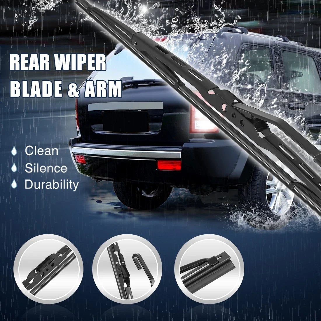 Set of 2 Rear Windshield Wiper Blade Arms 405mm for Dodge Grand Caravan (2008–2010)