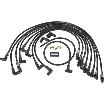Set of 4 Moroso 28580 Custom Wires for Chevy Small Block (90 Degree, Black)
