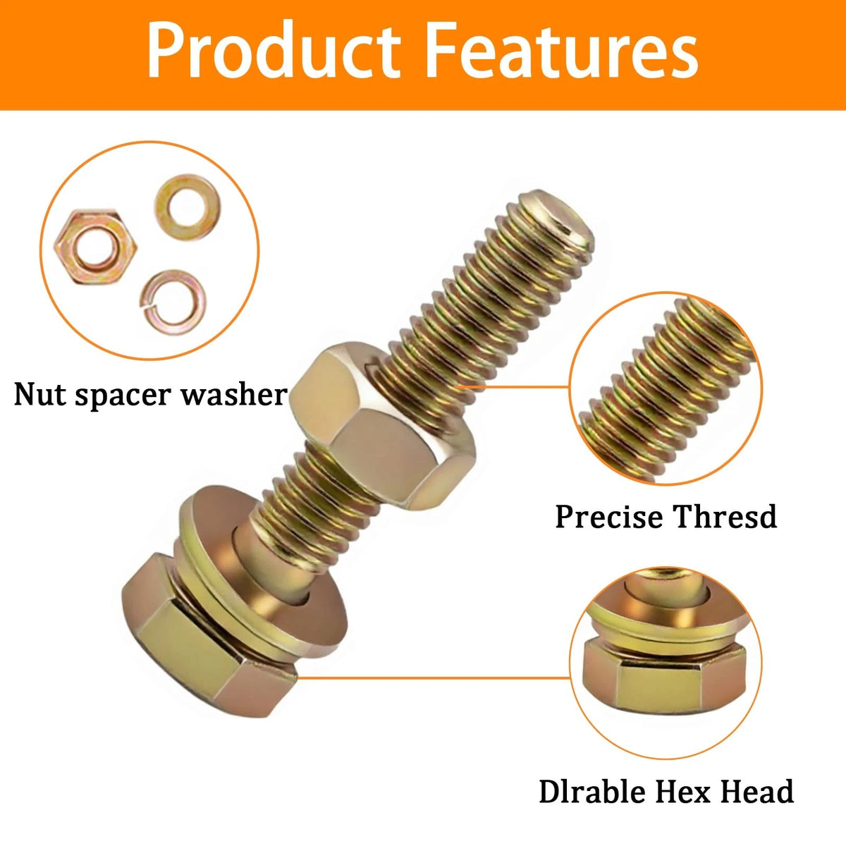 1020PCS Metric Bolt Assortment Kit M4, M5, M6, M8 (12-30mm)