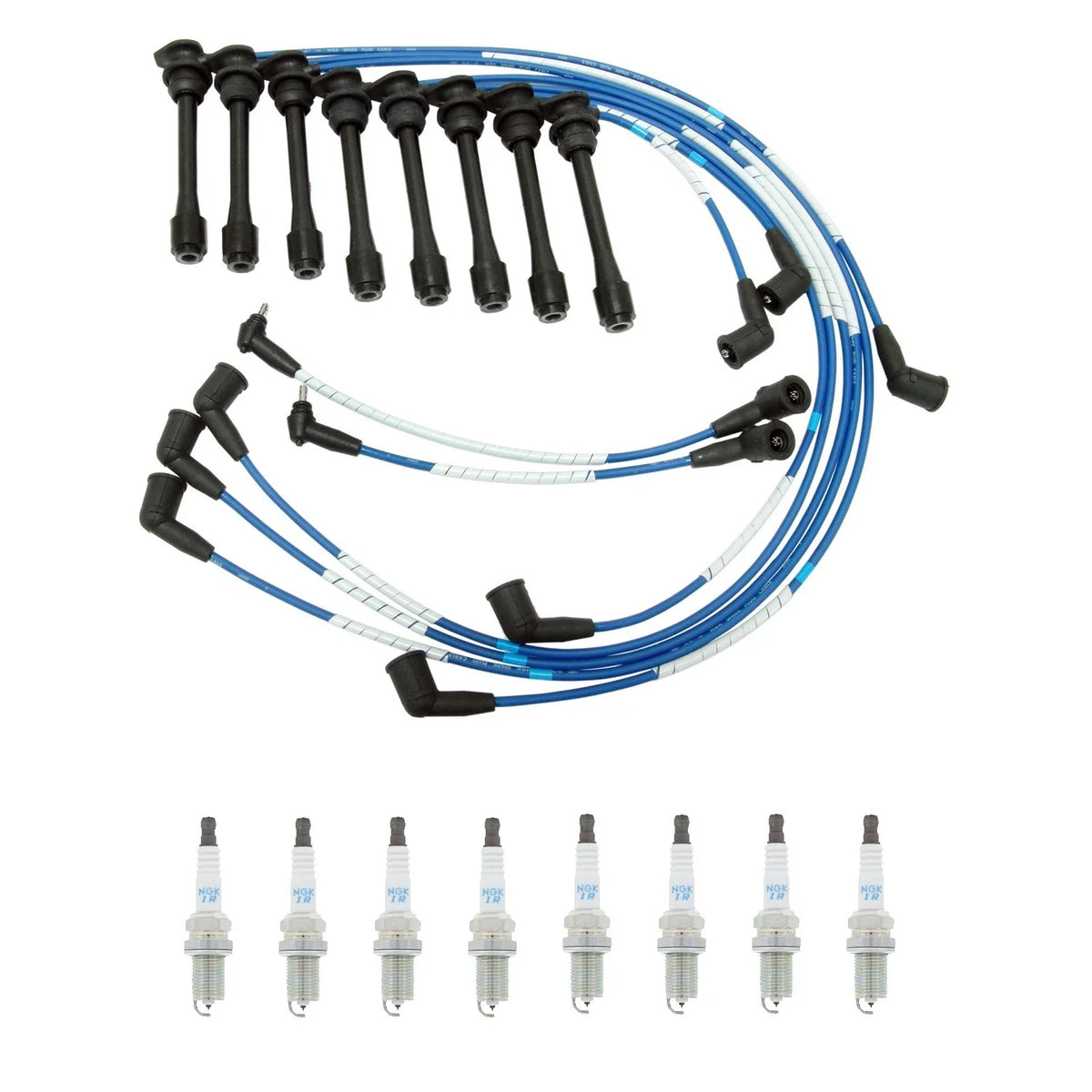 NGK Wire Set & 8 Gap 0.044" Laser Iridium Spark Plugs for LS400 SC400 (1990–2000)