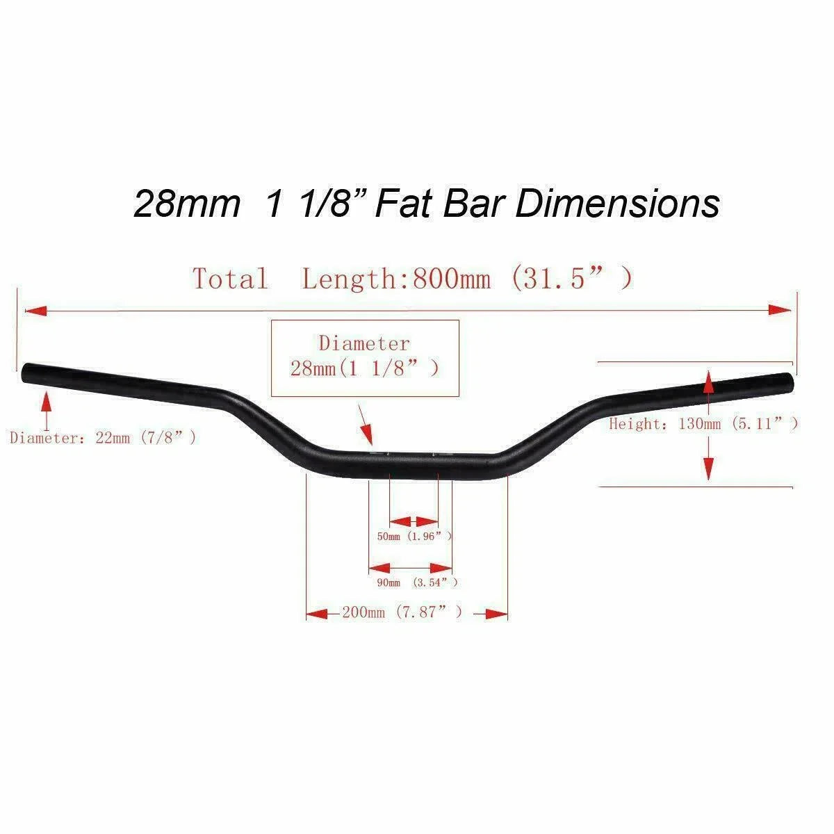 1 1/8" Handlebar Fat Bar for KTM Honda Yamaha Kawasaki (Supermoto, Enduro)