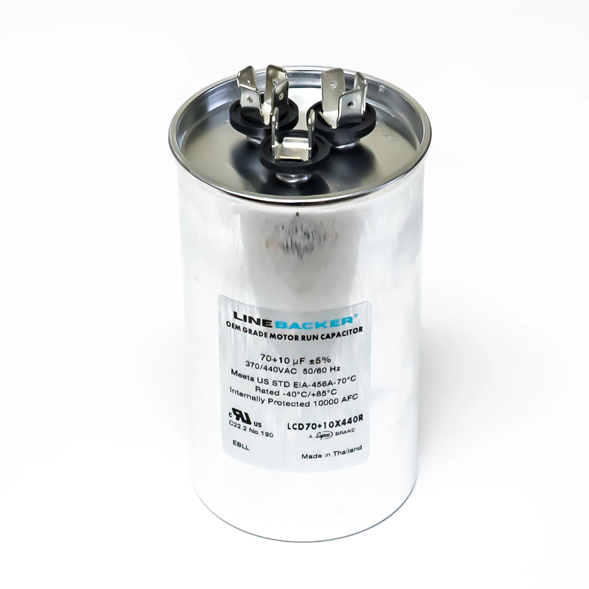 Capacitor Round Dual Run 70 + 10 uf for HVAC Motors (370/440 Volts)