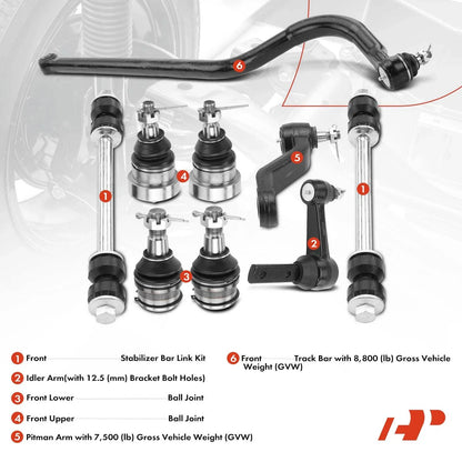 Set of 9 Front Idler Pitman Arm Sway Bar Links for Dodge Ram 2500 (1994–1996)