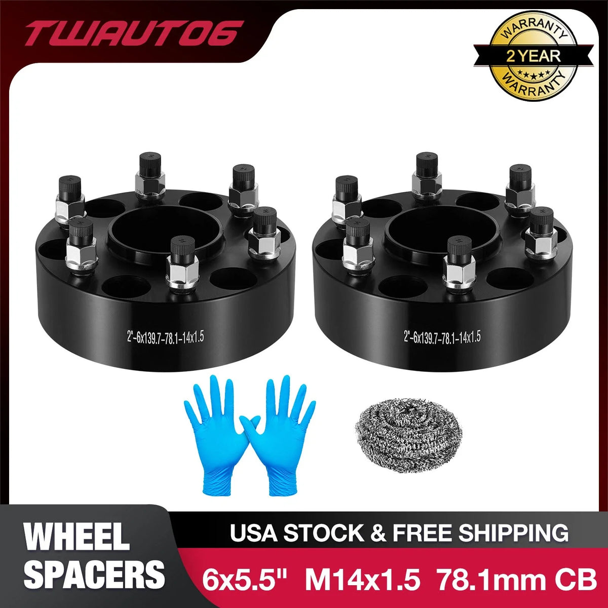 2X 2" Wheel Spacers M14x1.5 for Chevrolet Suburban 1500 (2000–2012)