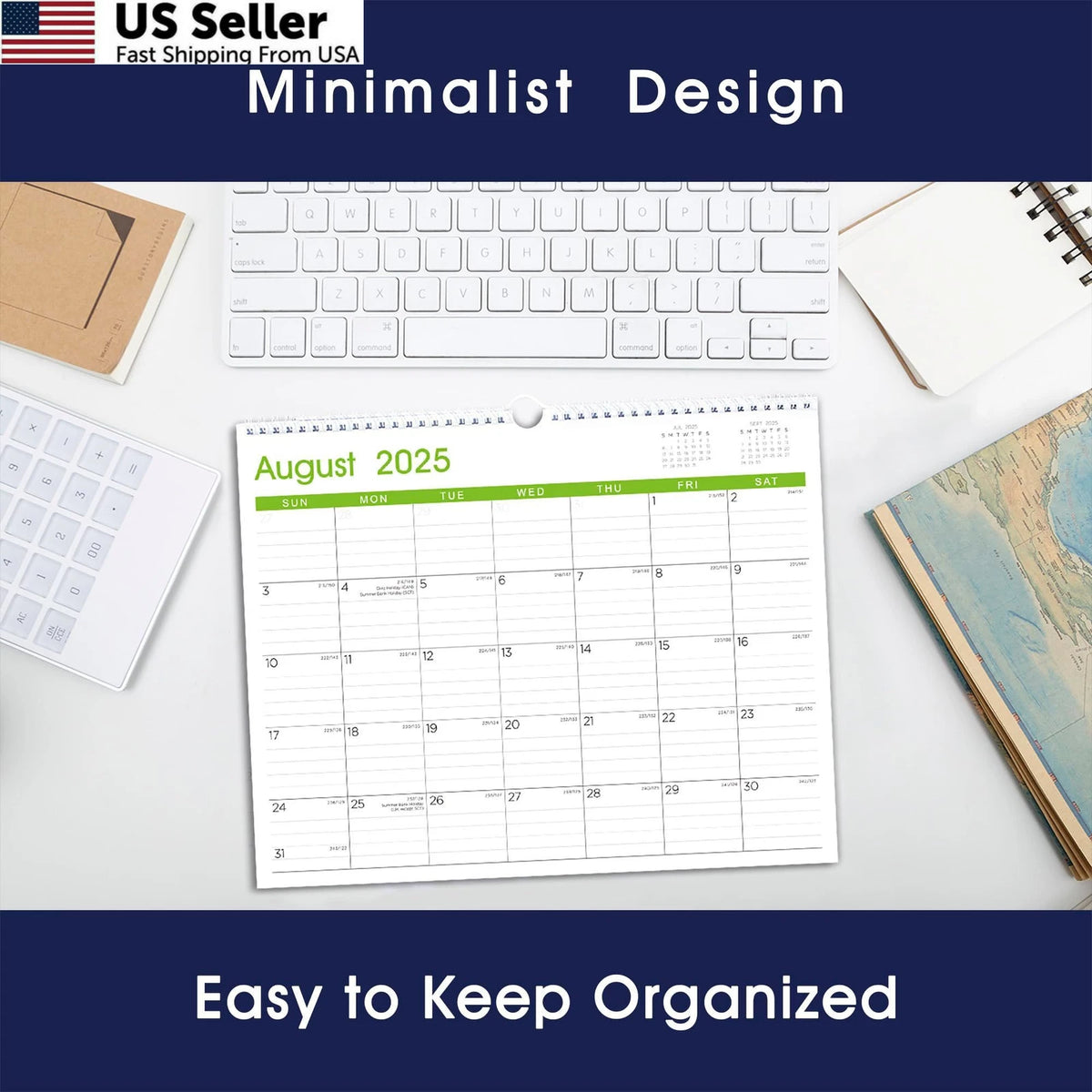 Large Monthly Wall Calendar 2025-2026 for Planning (2025–2026)