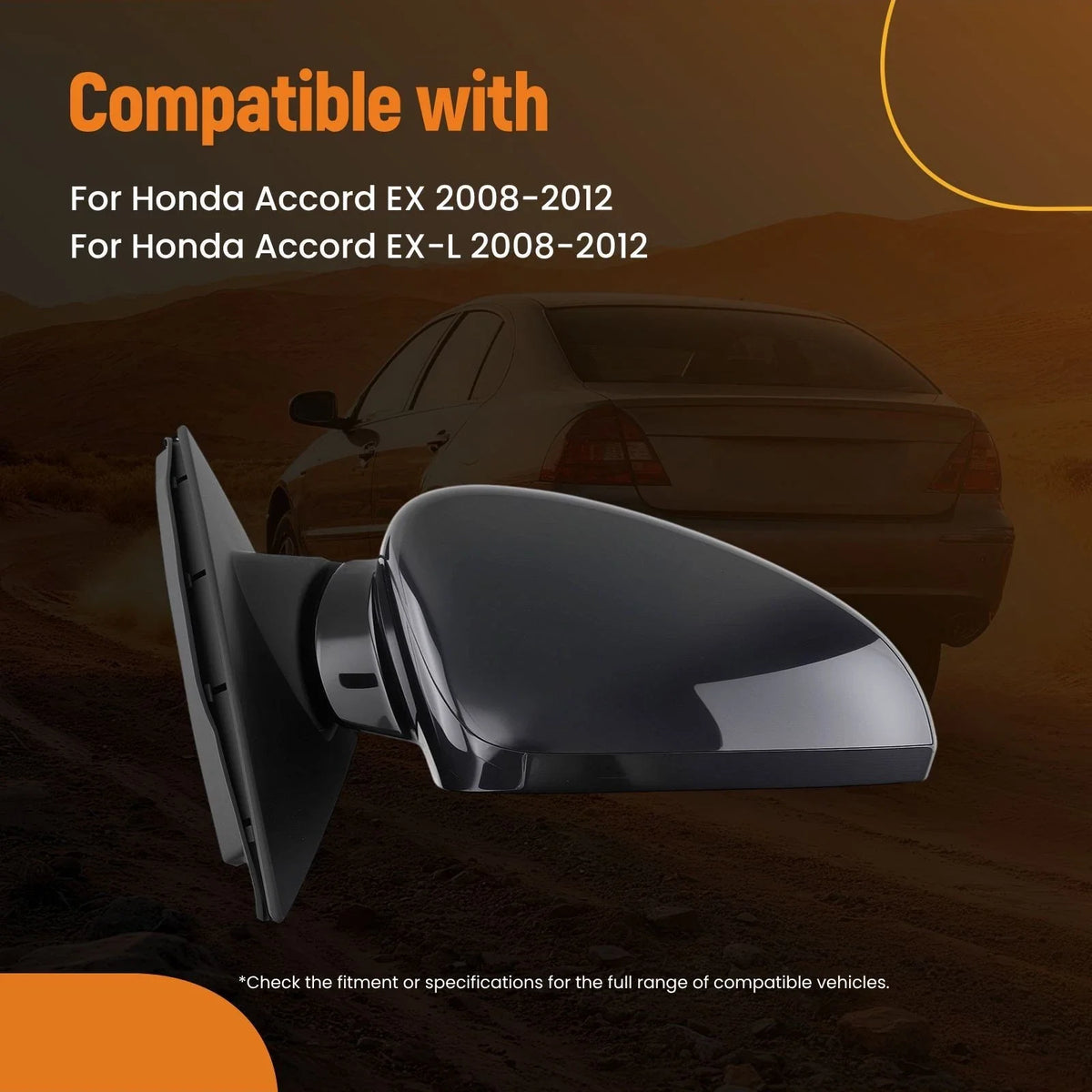 Heated Power Right Mirror for Honda Accord EX EX-L (2008–2012) 76208TE0A11