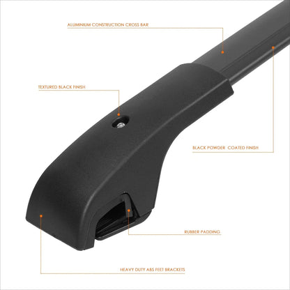 Set of 2 Aluminum Roof Rack Cross Bars for Jeep Renegade (2015–2020)