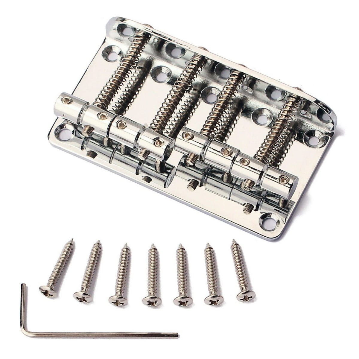 Chrome Zinc Alloy Bridge for Fender Precision Jazz Bass Guitar