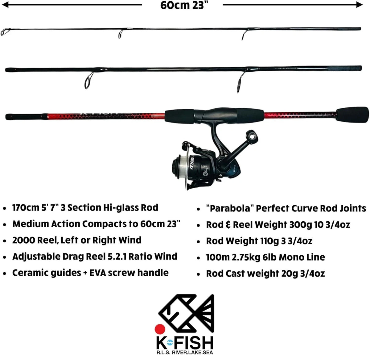 Fishing Combo for Essential K Fish 170cm (No Part Numbers Available)