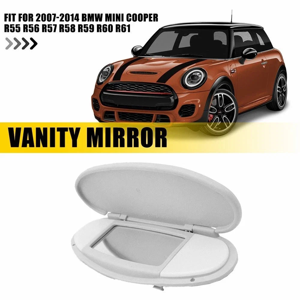Sun Visor Vanity Mirror Cover Gray for BMW MINI Cooper R55 R56 R60 (2007–2015)