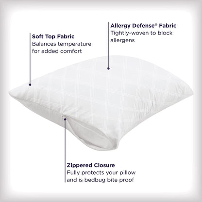 Set of 4 AllerEase Pillow Protectors for King Size (Temperature Control)