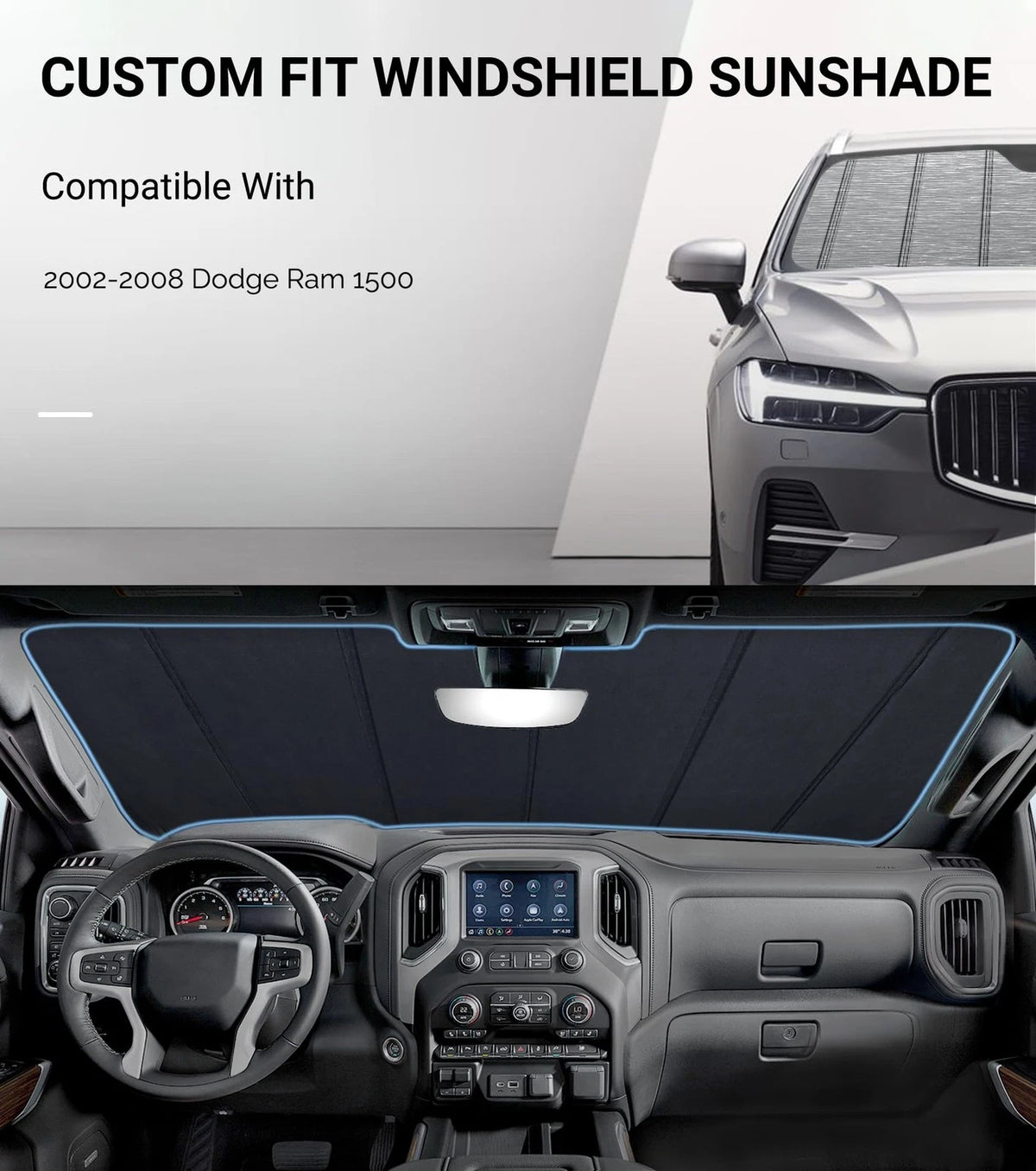 Custom Windshield Sunshade for Dodge Ram 1500 (2002–2008)