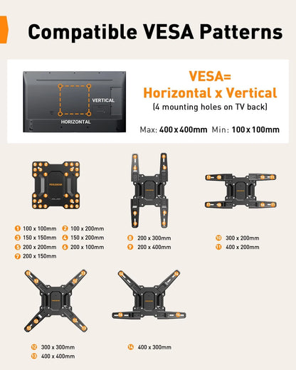 Full Motion TV Mount for Most 26–65 Inch TVs (26-65)