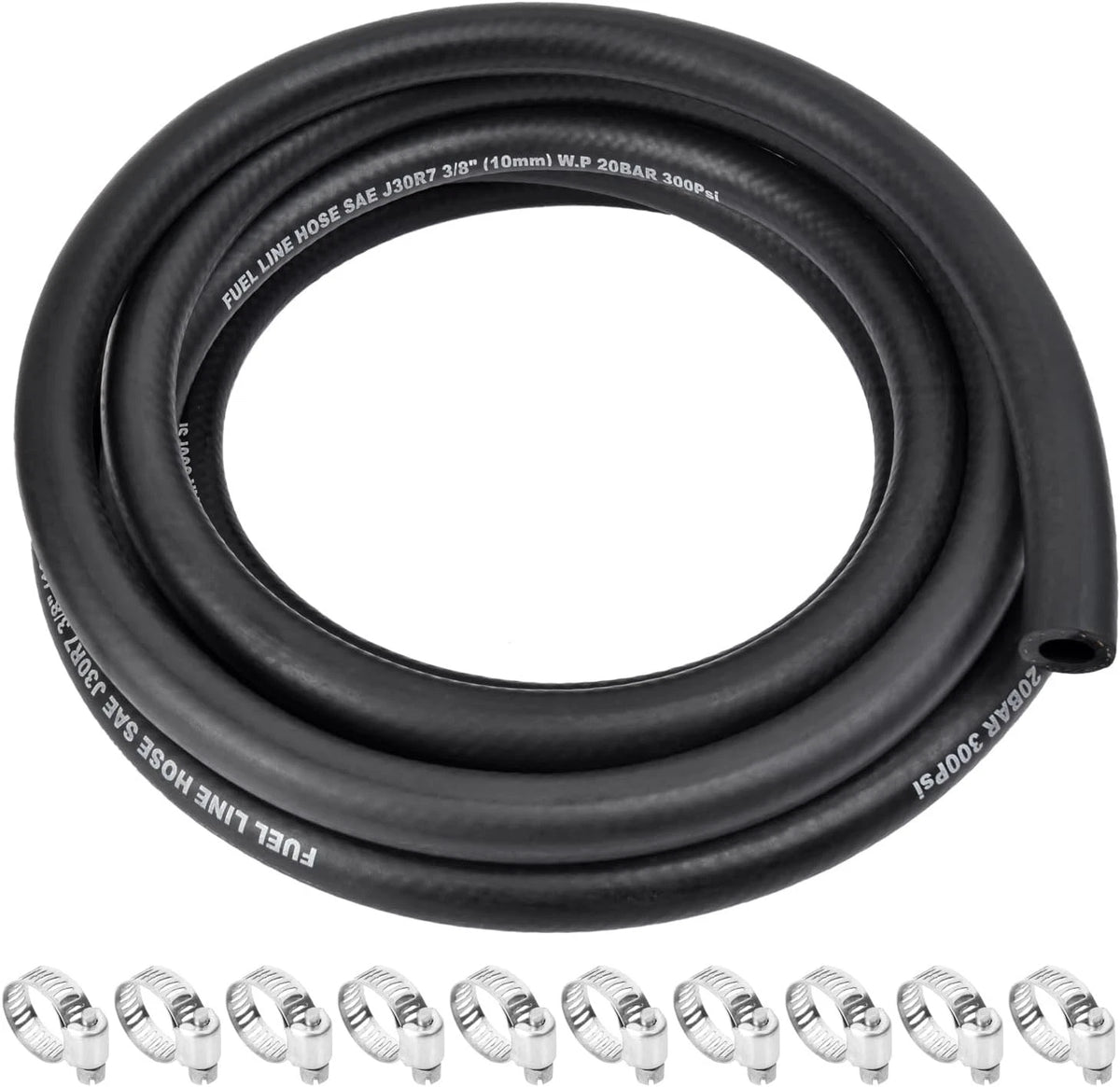 10FT Marine Grade Fuel Line Hose for Boats (5/8 Inch ID)