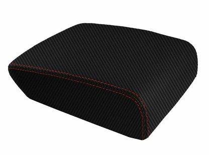 Carbon Fiber Console Lid Cover for Jeep Grand Cherokee (2005–2010) Red Stitch