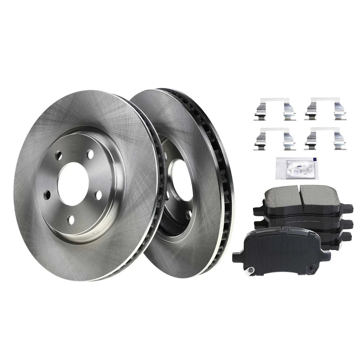2X Brake Disc and Pad Kit Front for Chevy Malibu (2005–2012) 18117256, R55093, P1028