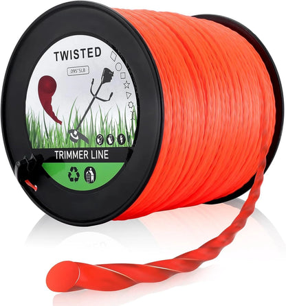 0.095-Inch Round Twist Trimmer Line, 5-Pound Spool for Efficient Cutting