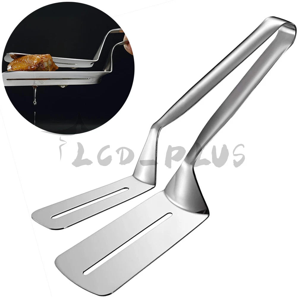 Stainless Steel Steak Clamp Tongs for BBQ Cooking Tool