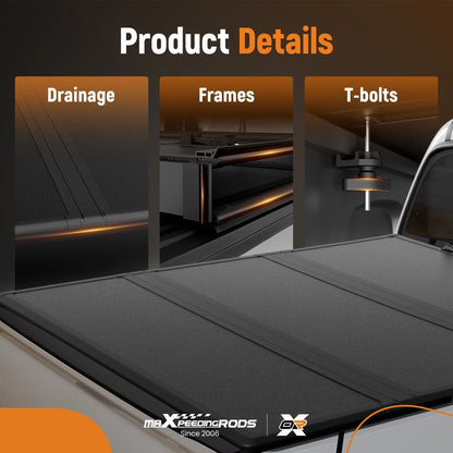 5.7ft Hard Tri-Fold Tonneau Cover for Dodge Ram 1500 (2009–2026) PP Honeycomb