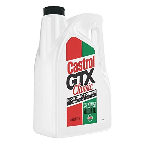 5 Quarts Castrol GTX Classic 20W-50 Motor Oil for Classic Vehicles