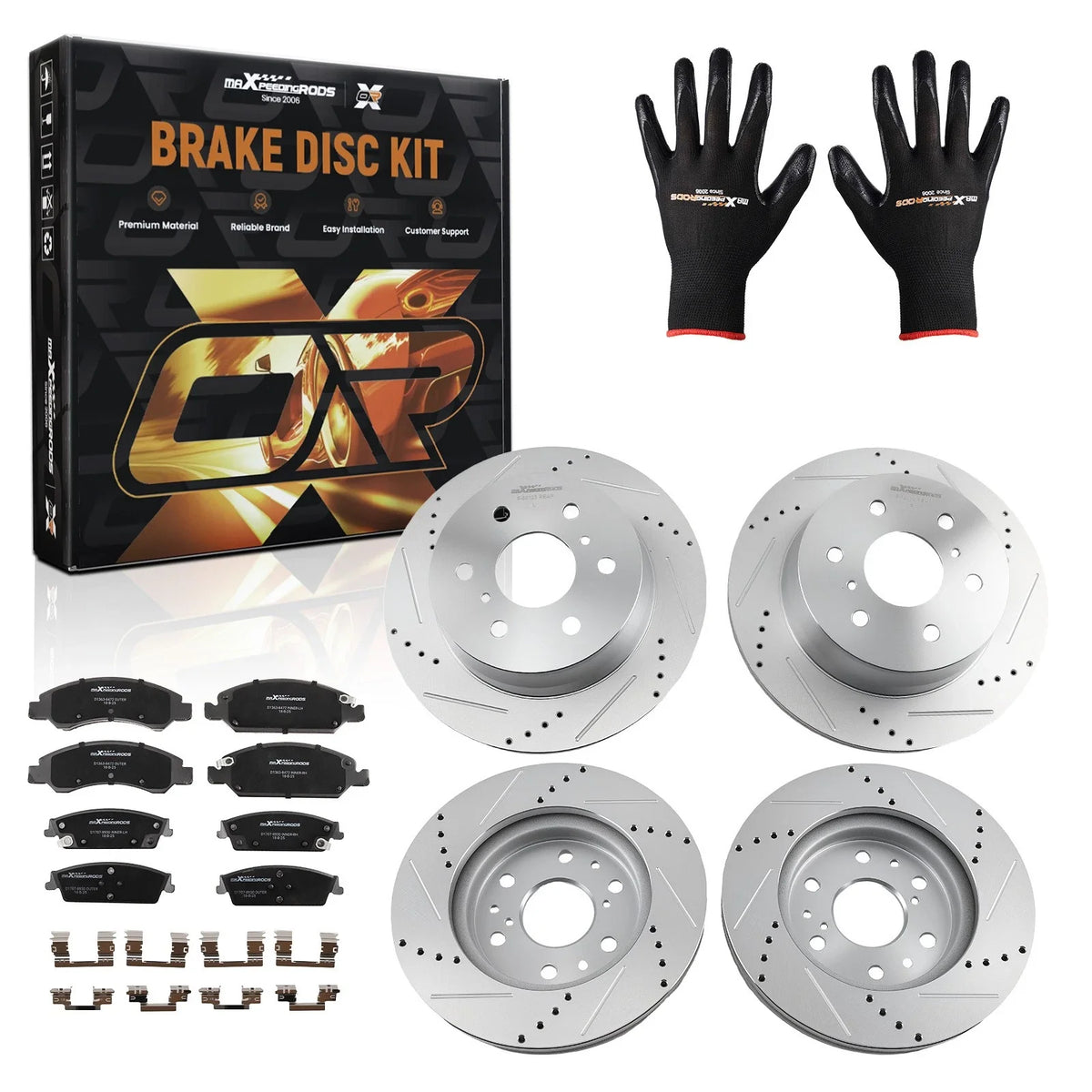 Set of 4 Brake Disc Rotors and Pads for Chevy Suburban/Tahoe (2015–2020)