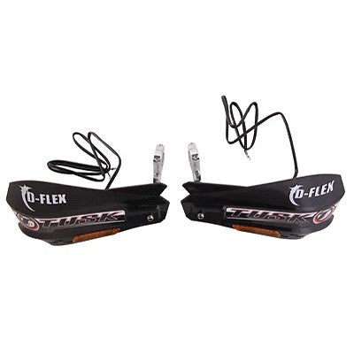 Tusk MX D-Flex Handguards for ATV with Turn Signals (Black)