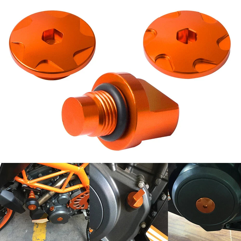 CNC Engine Plugs & Oil Filler Cap for KTM 390 Duke, RC390 (2013–2016)