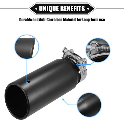 2.8" Inlet 8.5" Length Exhaust Tip Tailpipe for Toyota Tacoma (2005–2023)