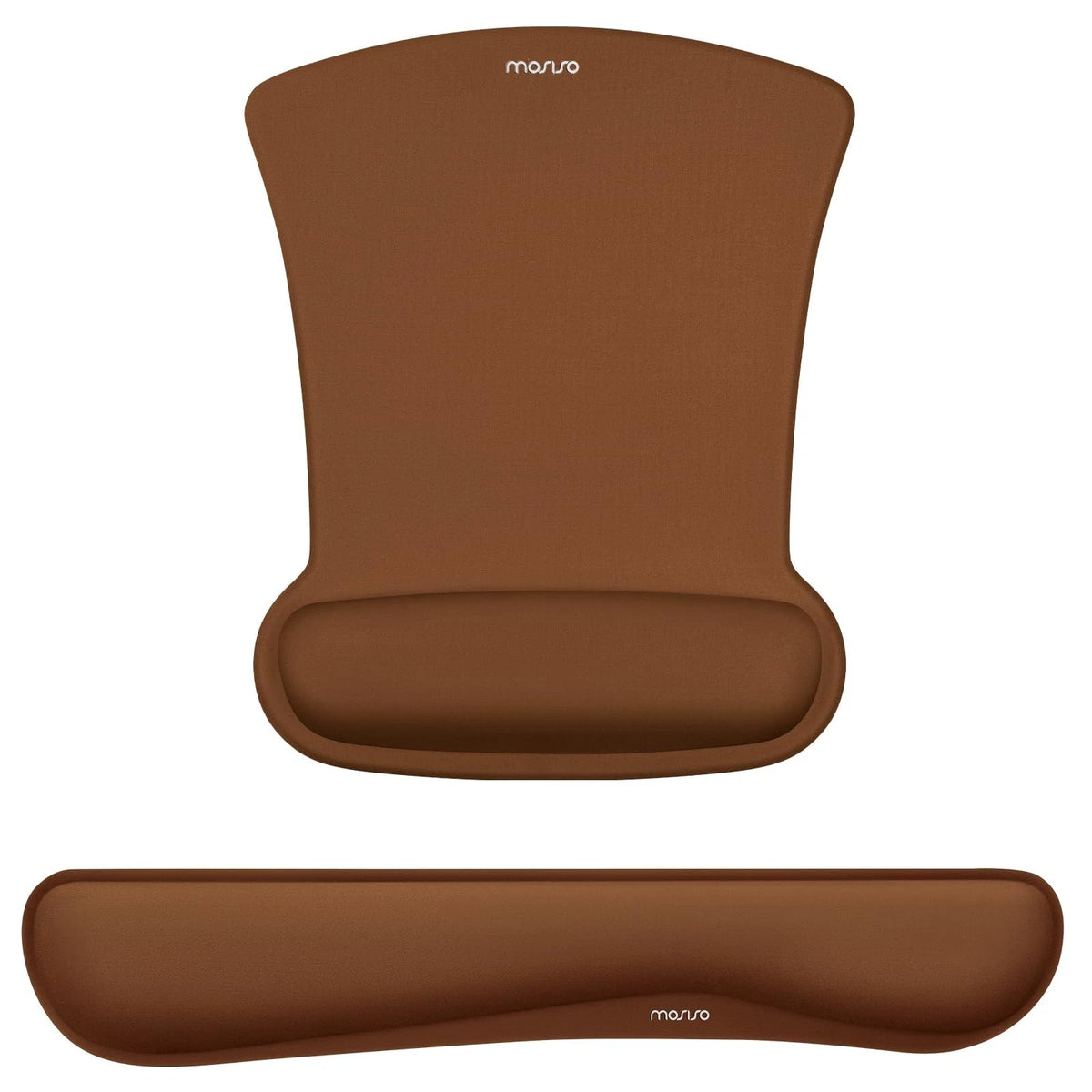 Wrist Rest Support for Mouse Pad & Keyboard Set (Medium, Brown)