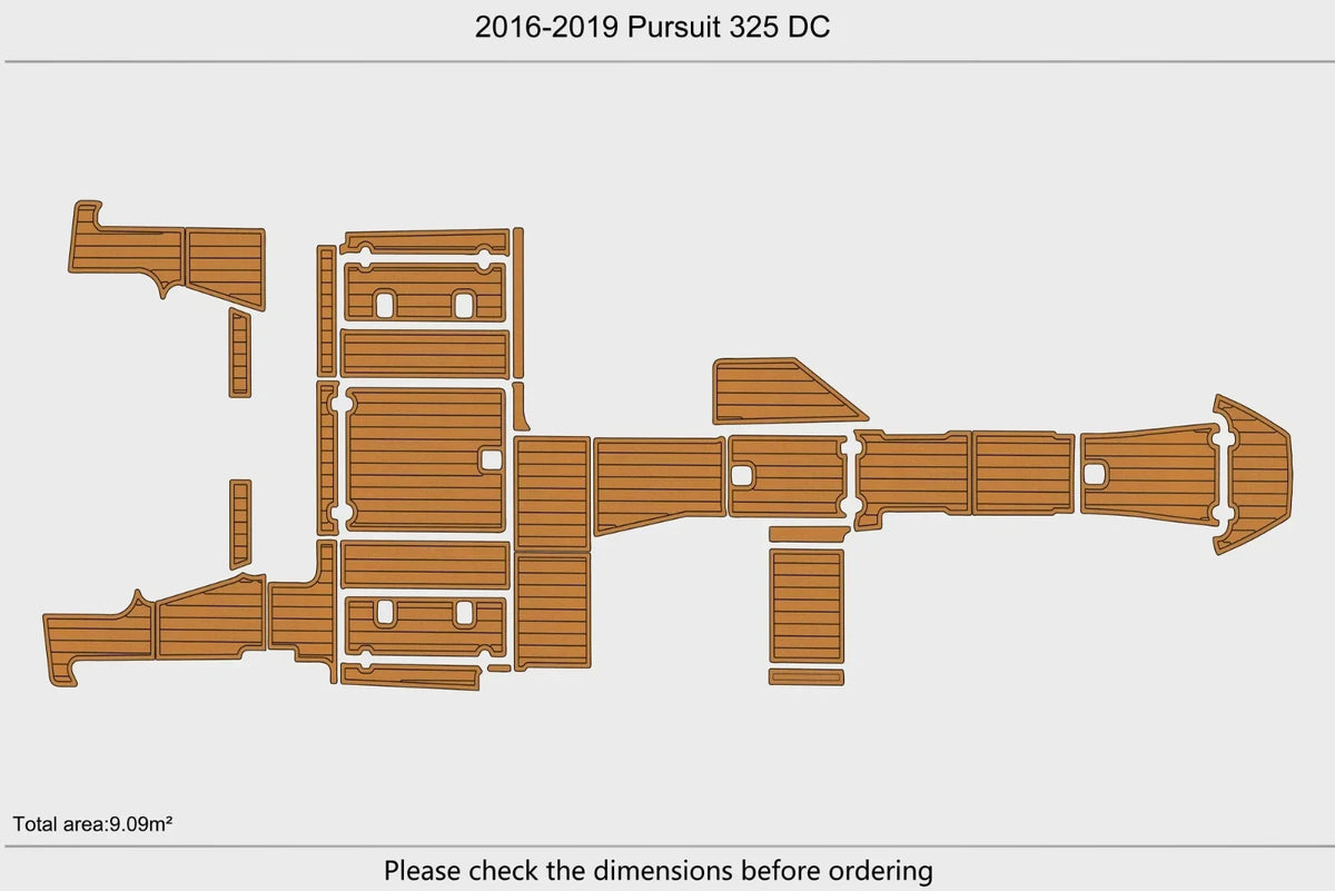 EVA Foam Teak Deck Flooring Mat for Pursuit 325 DC (2019)