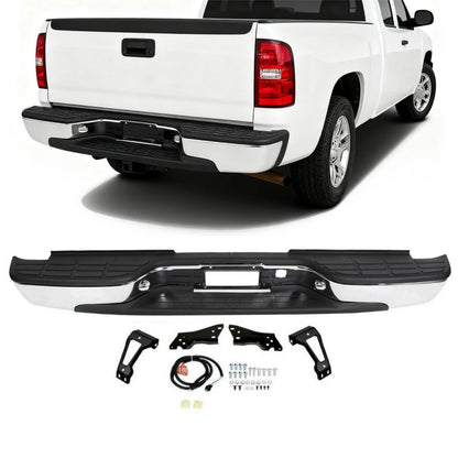 Chrome Rear Bumper for Chevy Silverado GMC Sierra 1500 2500 (1999–2007)