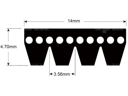 Set of 4 Air Con Belts for Case IH Maxxum MXU 100 110 115 120 130 135 (990)
