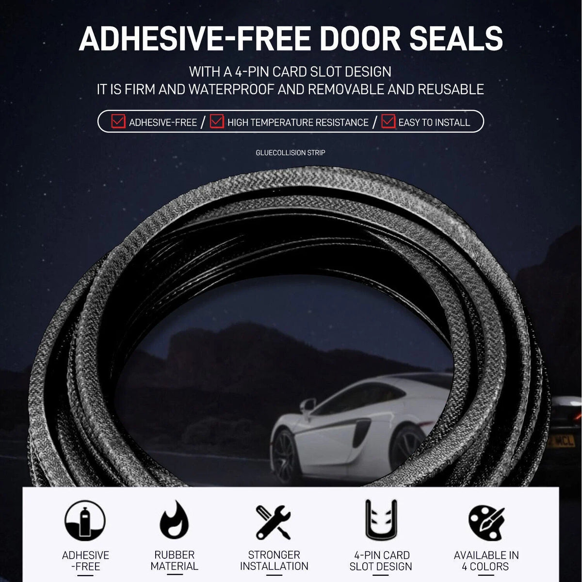 L Shape Rubber Seal Weatherstrip for Car Door Hood Trunk Edge