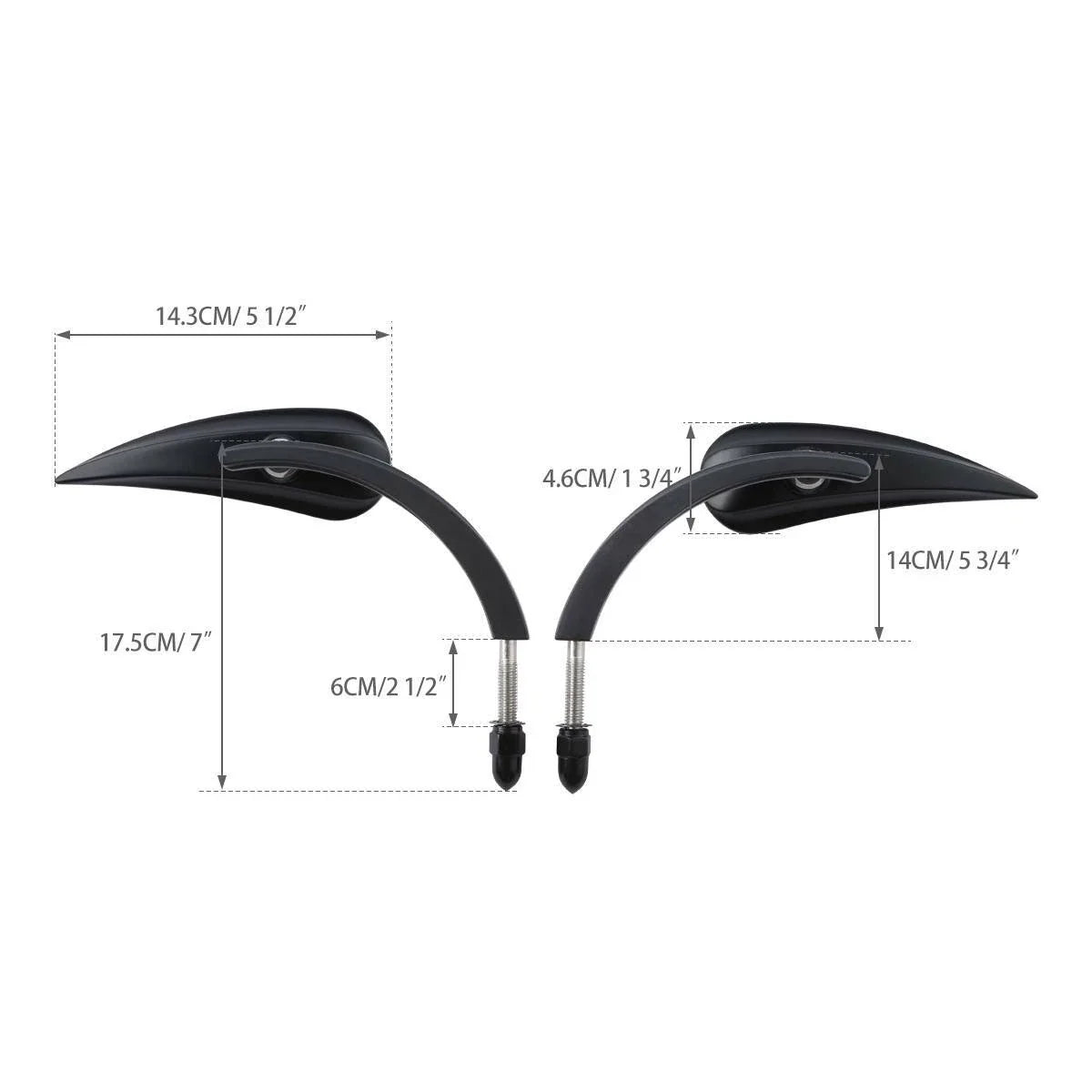 8mm Black Rear-View Mirrors for Harley Heritage Softail Classic Dyna