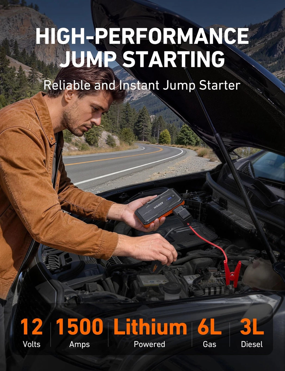 1500A Car Battery Jump Starter for AstroAI S8