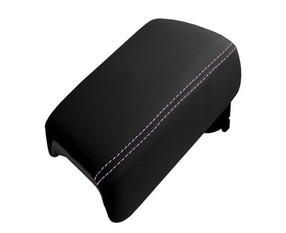 Leather Console Lid Armrest Cover for Chevrolet Malibu (2013–2015) Pink Stitch