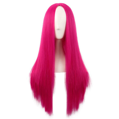 28 Inch Hot Pink Long Straight Hair Extension for Women