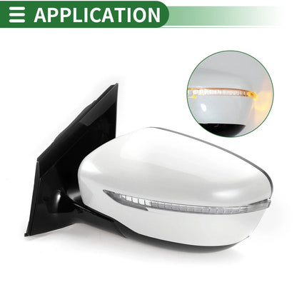 Left Side Door Mirror for Nissan Murano (2015–2020) Manual Folding White