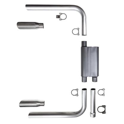 Exhaust System with Chambered Muffler for 82-92 Camaro Firebird