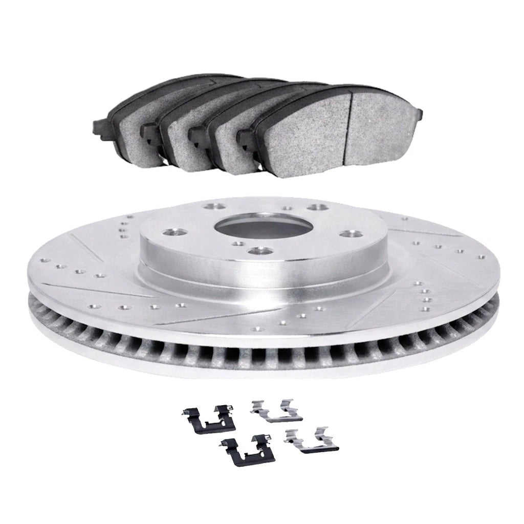 Rotor Set Front for BMW 550i (2006–2010) | Vented | Drilled & Slotted | ALX-PAU-DF-7512-31379-CLA2