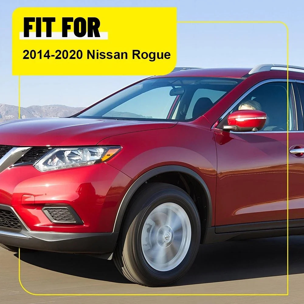 Set of 8 Piano Black Window Pillar Posts for Nissan Rogue (2014–2020)