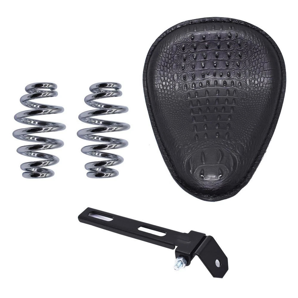 Black Soft Leather Solo Seat Bracket for Honda Bobber Chopper