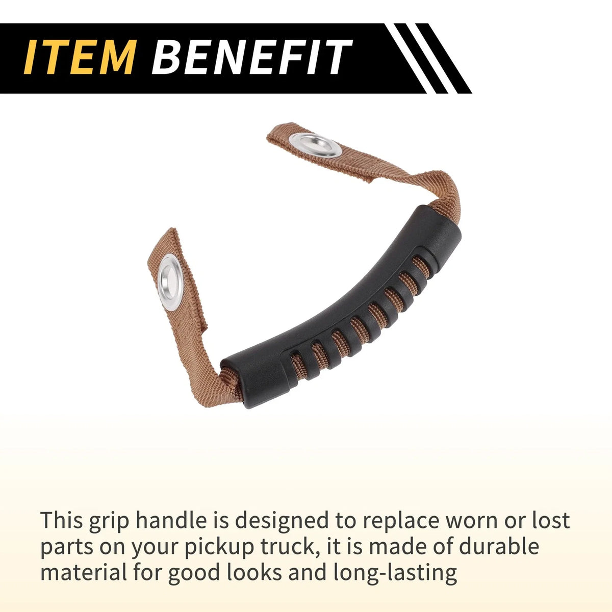 2pcs Roll Bar Grab Handles for Jeep Wrangler (2007–2023) - Brown