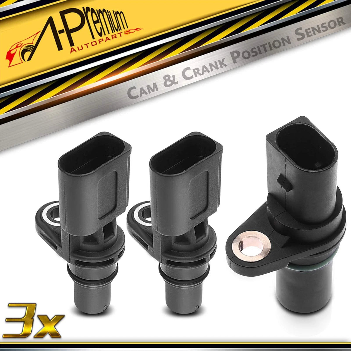 2X Camshaft & Crankshaft Position Sensor for Audi A3 (2008) 7K907601A, PC837