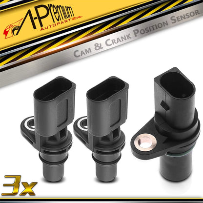 2X Camshaft & Crankshaft Position Sensor for Audi A3 (2008) 7K907601A, PC837