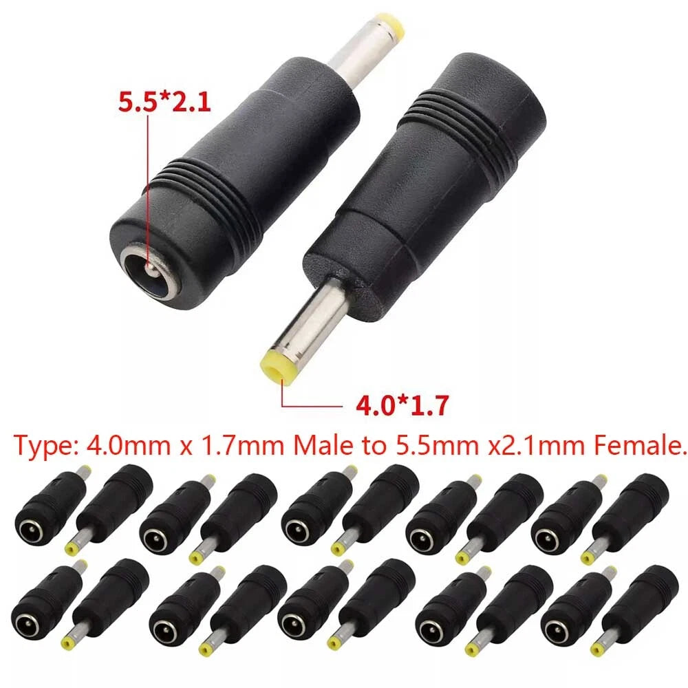 10 Pcs 5.5mm to 2.1mm DC Power Plug Connector Adapter for