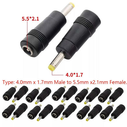 10 Pcs 5.5mm to 2.1mm DC Power Plug Connector Adapter for
