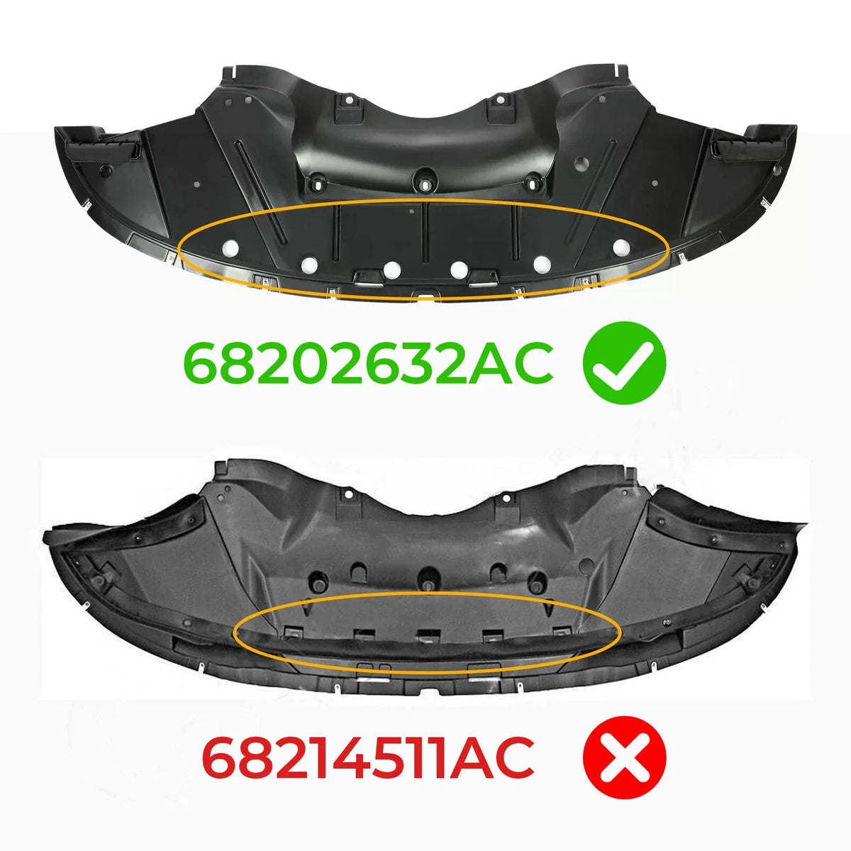 Front Engine Splash Shield Under Cover for Dodge Charger RWD (2015–2023)