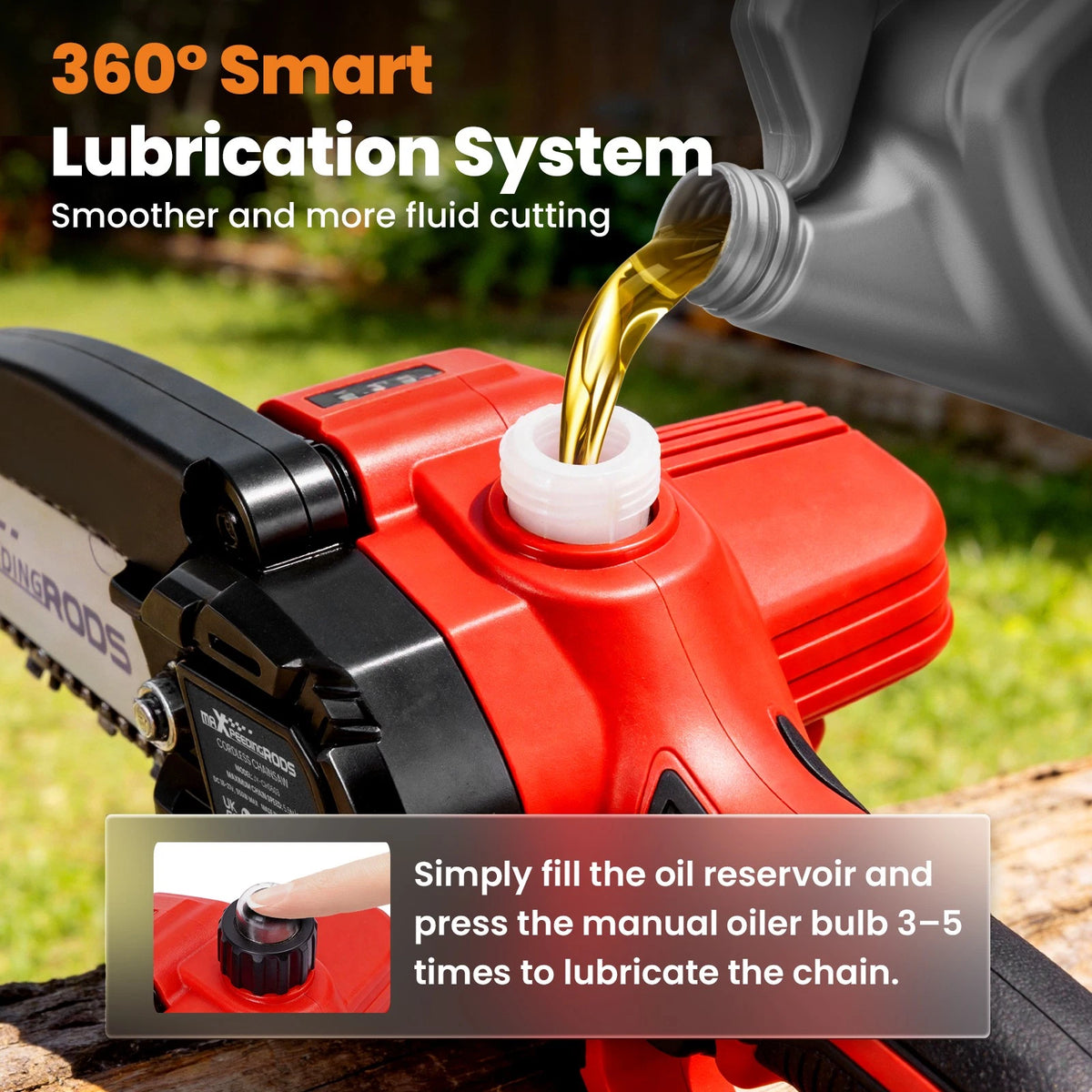 Set of 3 Cordless 6 Inch Handheld Chain Saws for Garden Use
