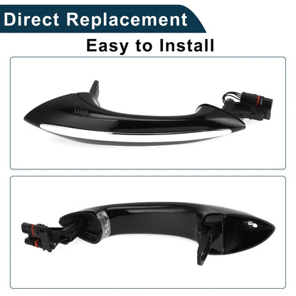 Rear Right Exterior Door Handle for BMW F07 F10 Black Silver Tone